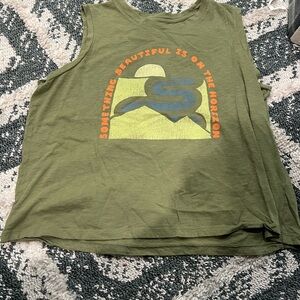 Green Graphic Tank Top